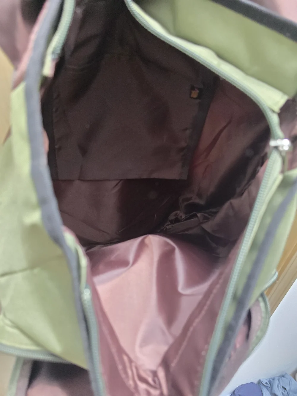 Olive Green Cat Backpack with Pink Paw Accents